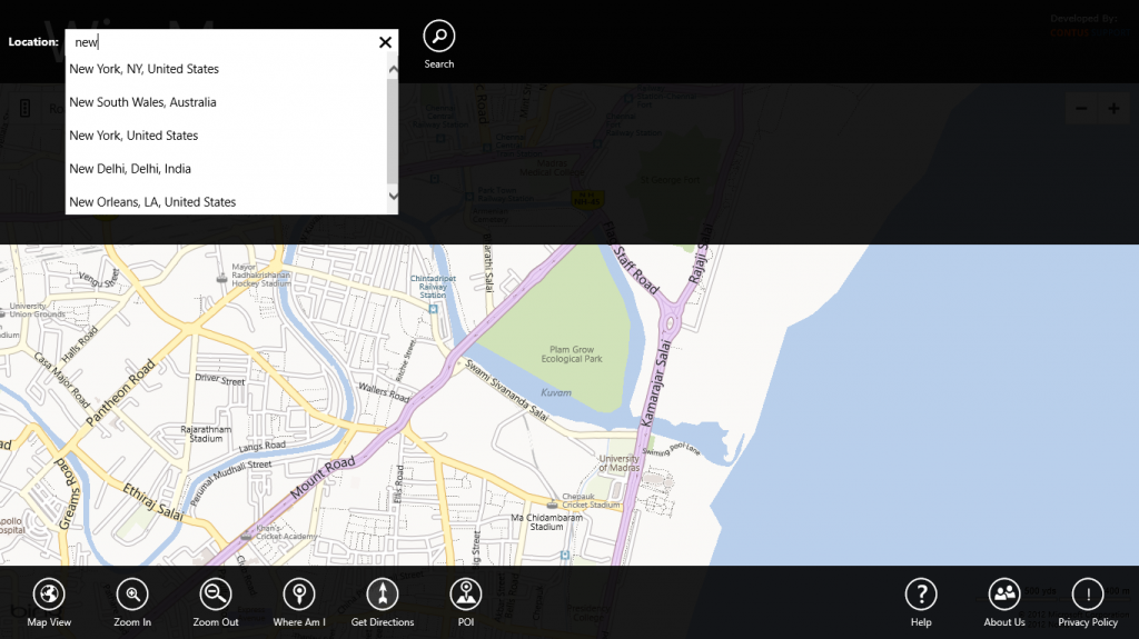 Windows 8 Map App  Search Suggestions